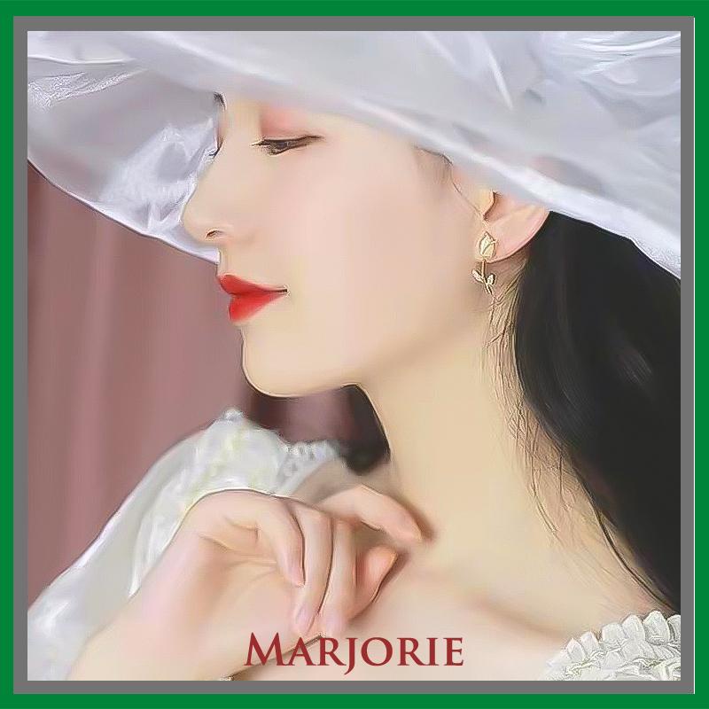 Anting Stud Desain Bunga Tulip Bahan S925 Silver Gaya Korea Untuk Wanita-MJD