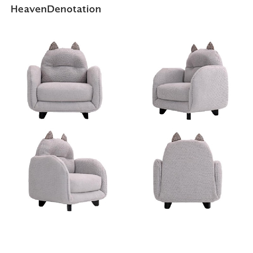 [HeavenDenotation] 1: 12rumah Boneka Miniatur Sofa Telinga Hewan Lucu Model Kursi Sofa Ruang Tamu Furniture Dekorasi Mainan Simulasi Aksesoris Rumah Boneka HDV