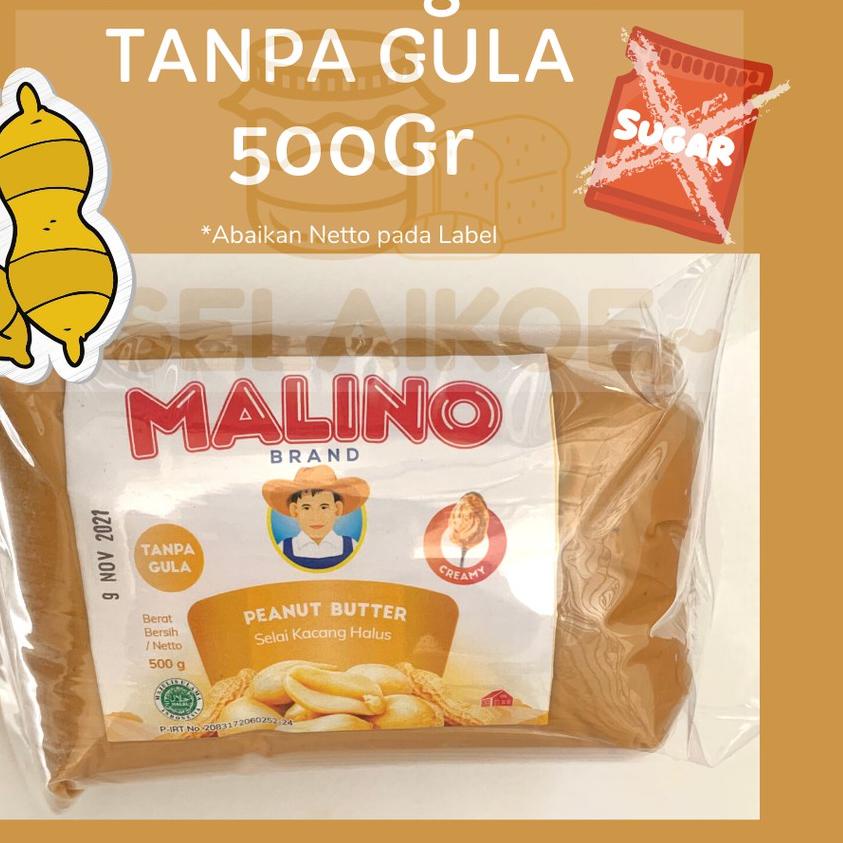 

NEW ⭐️Selai Kacang Halus TANPA GULA Peanut Butter Creamy NO SUGAR 500gr- MALINO BRAND