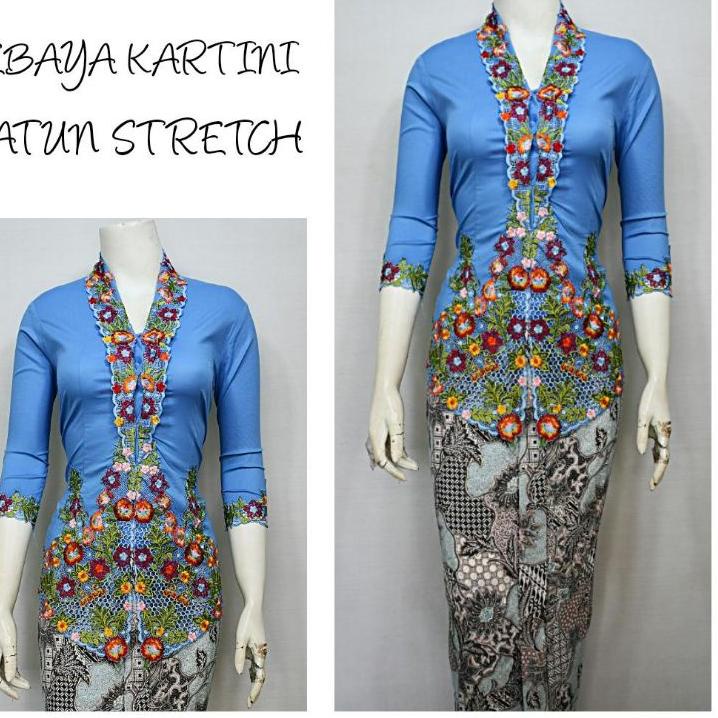 ֍ Indah KEBAYA KARTINI MODERN LENGAN 7/8 BORDIR SENADA KATUN STRETCH KEBAYA WISUDA KEBAYA KATUN KEBA