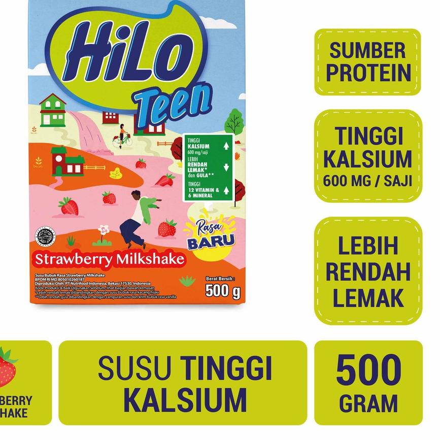 

✹ HiLo Teen Strawberry Milkshake 500 gram – Susu Tinggi Kalsium ✱