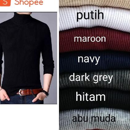 Import ✨Terbaik✨ Rajut Pria Kerah Tinggi Bahan Tebal / sweater rajut / jaket rajut / atasan pria / b