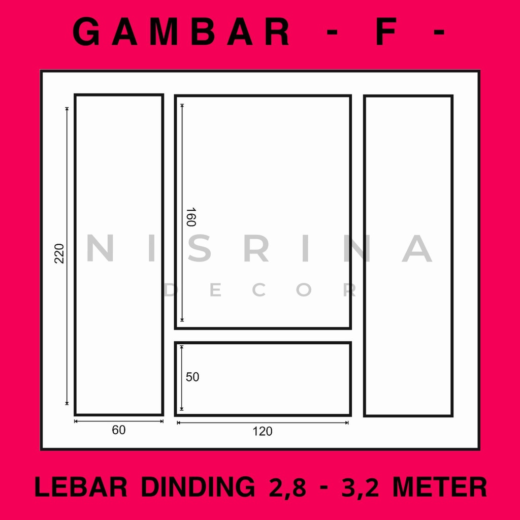 Wall Moulding Premium / Lebar Dinding 2,8 - 3,2 Meter