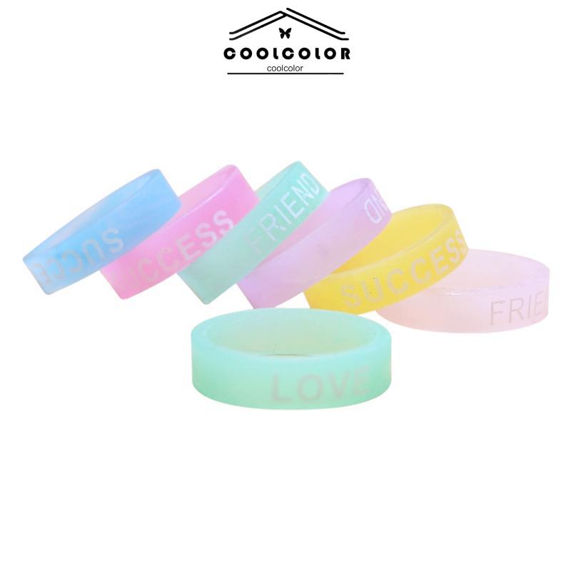 COD❤️Cincin Silikon Noctilucent Cincin Bercahaya Keren Cincin Bercahaya Anti Selip- cl