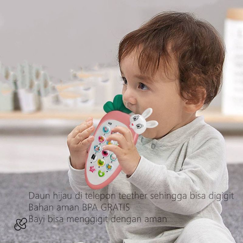 Mainan Edukasi Bayi  - Telepon Genggam Plus Teether - Ponsel Bayi Anak