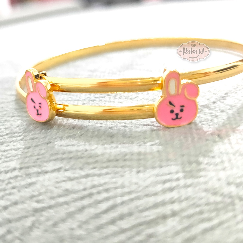 Gelang Tangan Bangle Anak Motif Cooky Pink BT21 Perhiasan Anak 1021