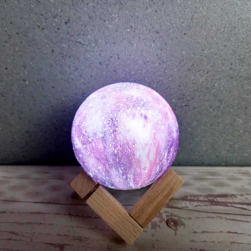 (BISA COD) FTIHSHP Coquimbo Lampu Tidur Bulan 3D Moon Rechargeable Lamp 16 Color 220V - 606816