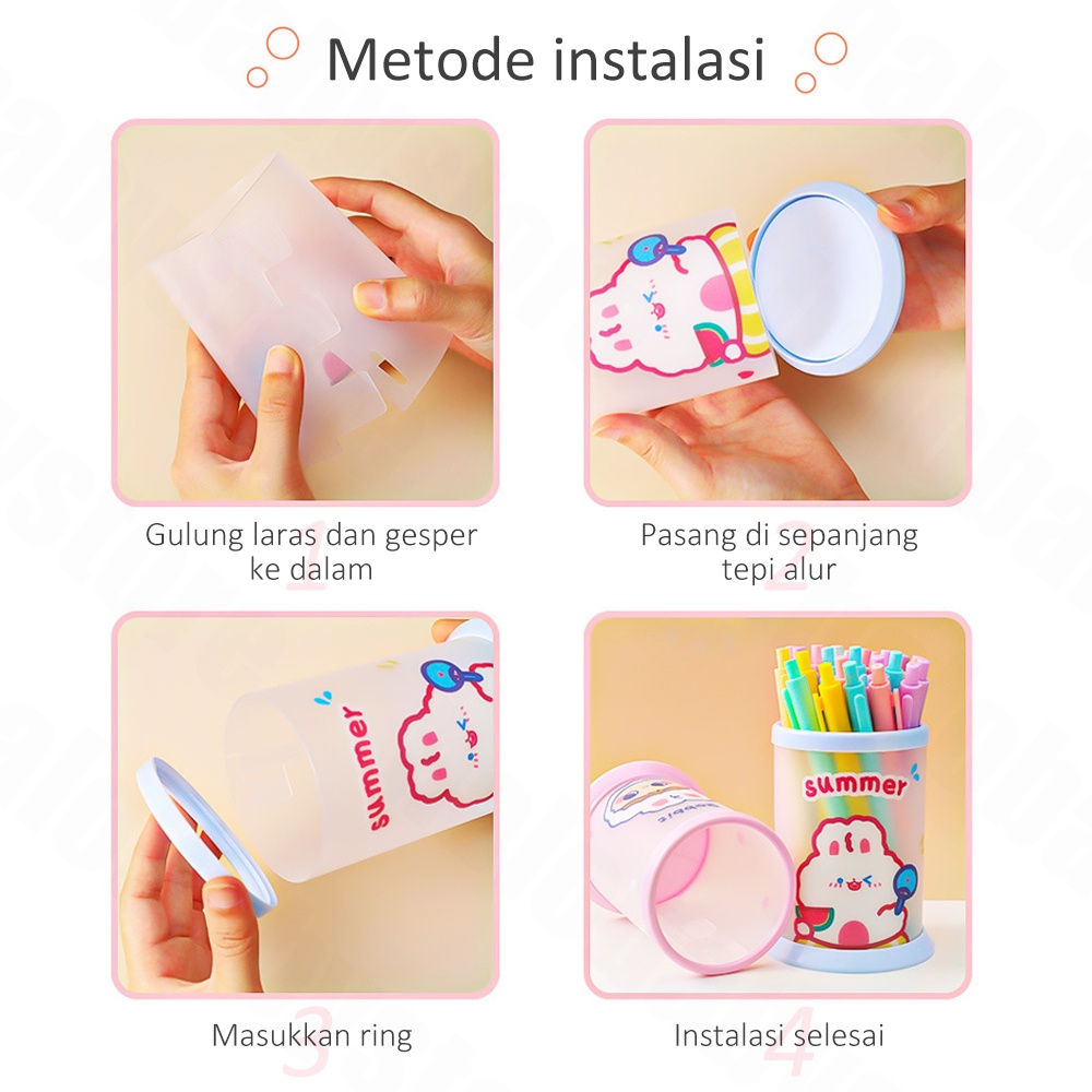 Halobaby Tempat Pen Plastik Lipat /Desk Organizer Kotak Pensil Pen Stand/Pen Holder Tempat Penyimpanan