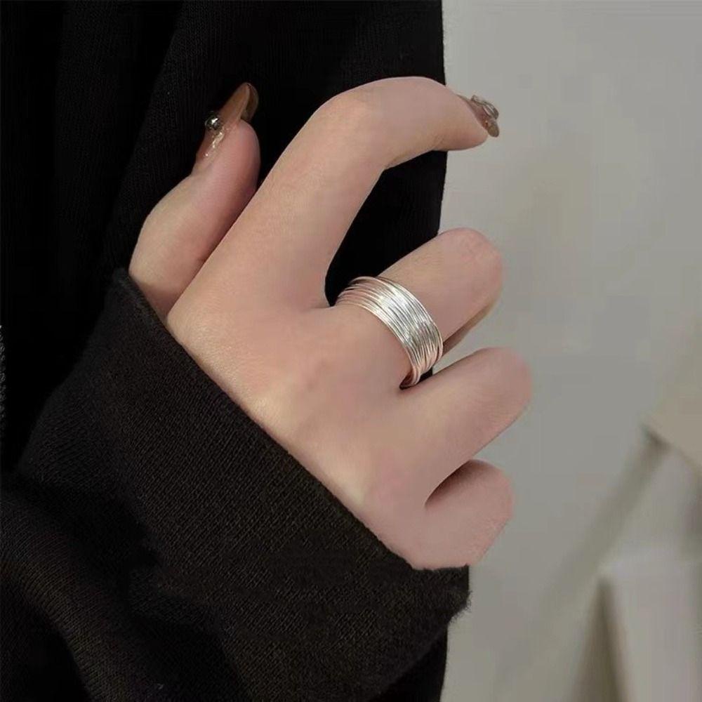 Mxbeauty Multilayer Cuff Finger Rings Minoritas Keren Aksesoris Perhiasan Gaya Korea Cincin Manis Sederhana Gesper Jari