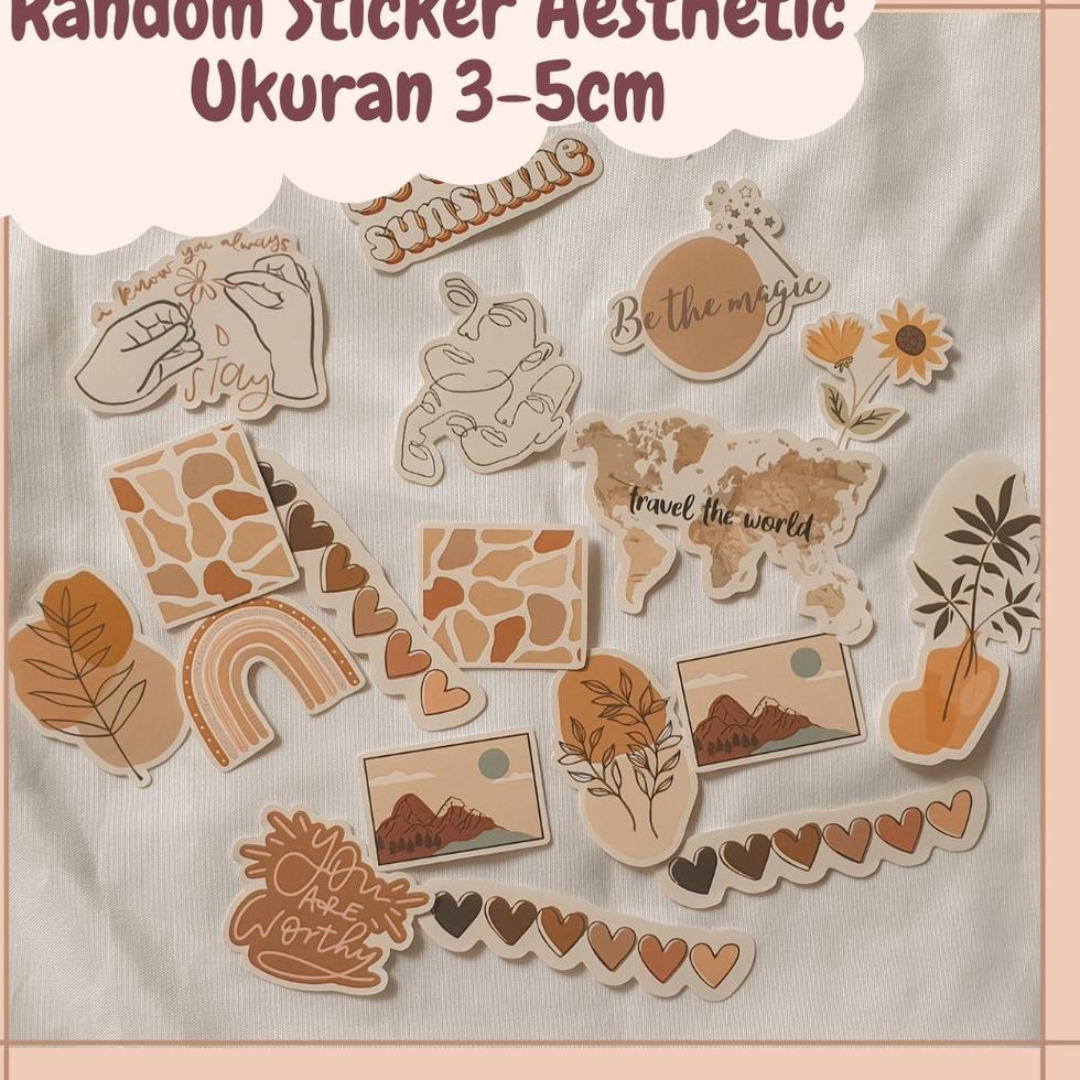

P91 Sticker Aesthetic Sticker Jurnal Scrapbook Sticker Random 18 PCS VINYL CUCI GUDANG ㄱ