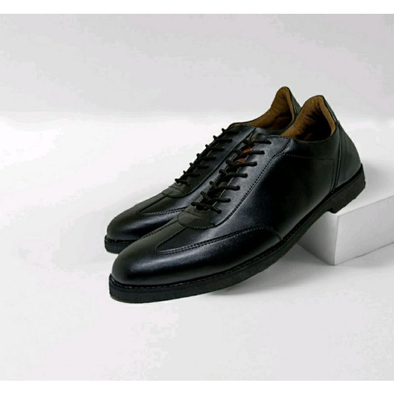 Pantofel Pria Clasik Barang LANGKA / Sepatu kerja Formal ukuran JUMBO 44-45-46-47-48 Leather Black Empuk, ORI 48