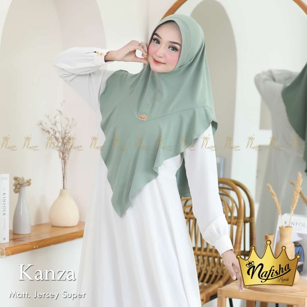 Nafisha Hijab Instan Simpel Pad Kanza Bahan jersey Super