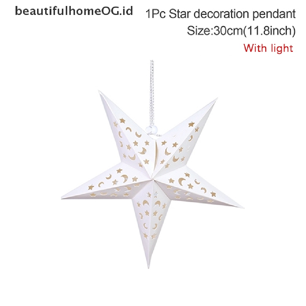 // Beautifulhomeog.id// Eid Mubarak Hollow Out Star Hanging Pendant Dekorasi Ramadhan Untuk Rumah Islam Muslim **