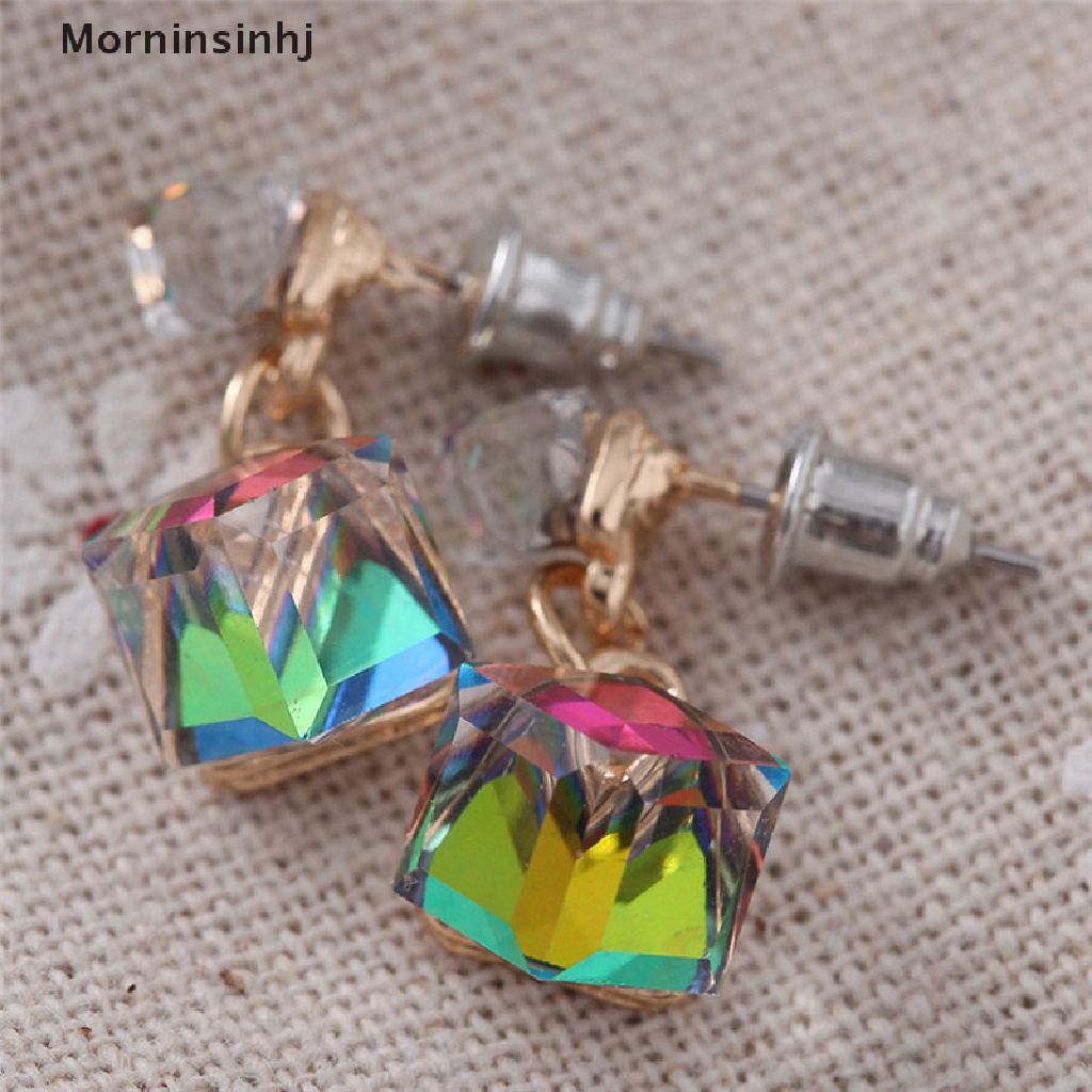 Mornin Anting Kristal Berlian Imitasi Zirkon Stud Earrings Wanita Pernikahan Bridal Jewelry id