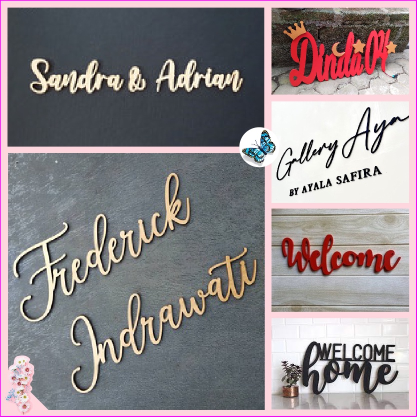 (Paket 8 Huruf) Huruf Timbul Hiasan Dinding Dekorasi Rumah Dekorasi Kamar Dan Dekorasi Toko Custom