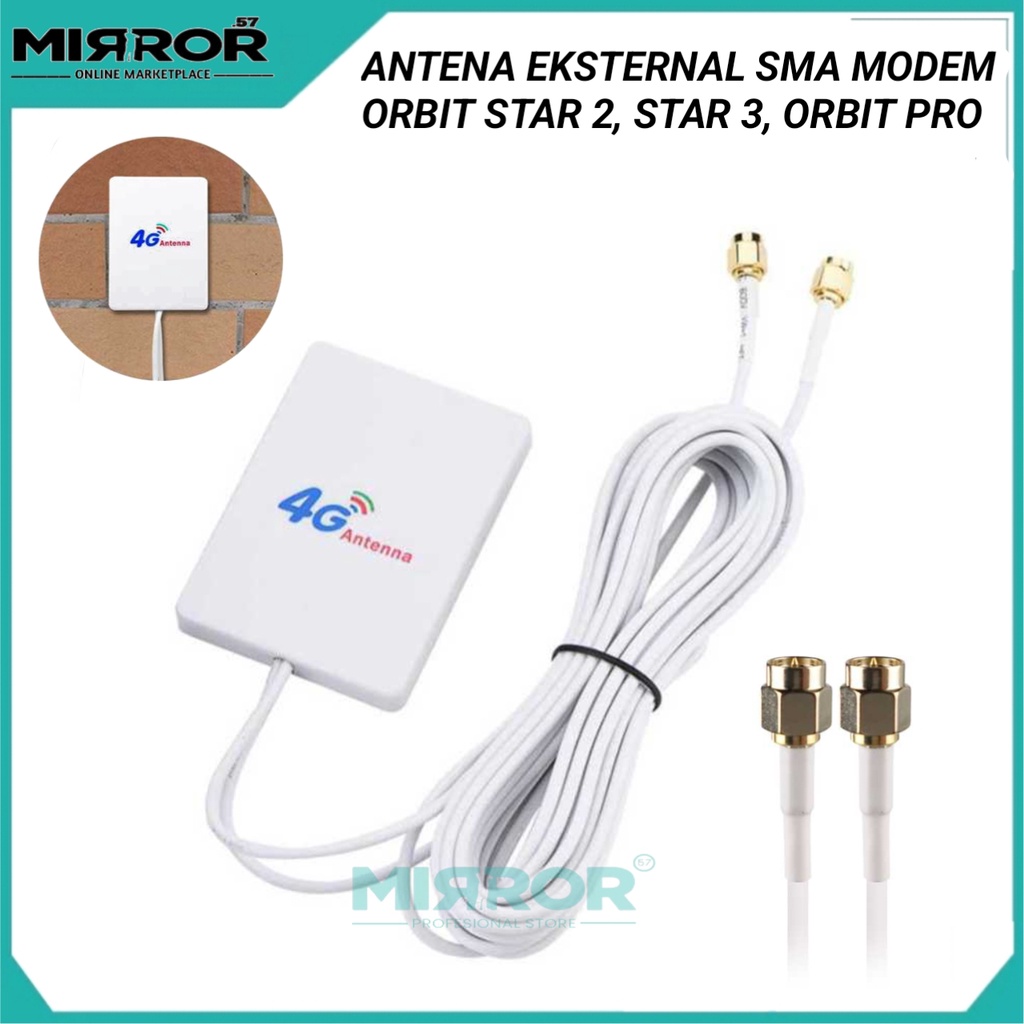 Antena Eksterna 3G 4G LTE Connector SMA 28dBi Modem Huawei, Bolt, Zte 2 Meter Cable