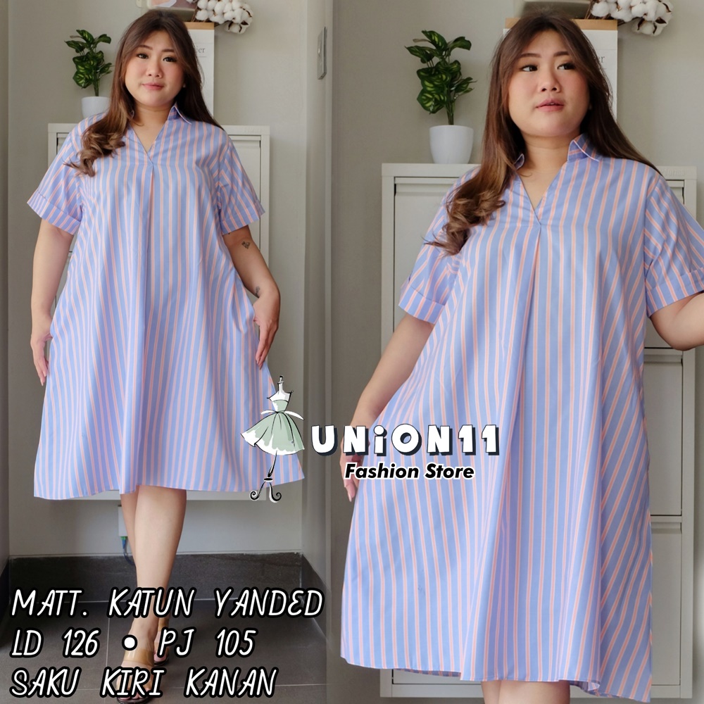 UNION11 - DRESS JUMBO WANITA LD 126 / BAJU JUMBO WANITA / BAJU KERJA WANITA BIGSIZE / DRESS JUMBO WANITA / DRESS JUMBO XXXL WANITA NAOMI