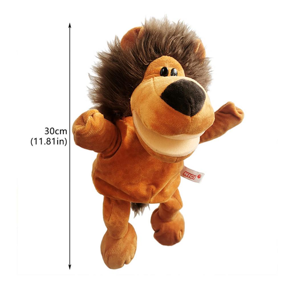 Timekey Animal Hand Puppet Mainan Kartun Lucu Bermain Peran Bedtime Story Props Lembut Bayi Bermain Singa Harimau Gorila Jerapah Boneka Boneka Mewah F5H5