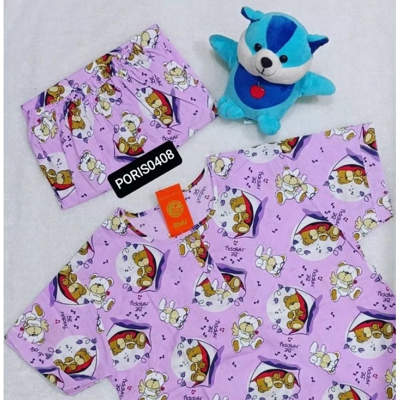 Baju Tidur Piyama HOKI Katun wanita Celana 3/4 (be happy)