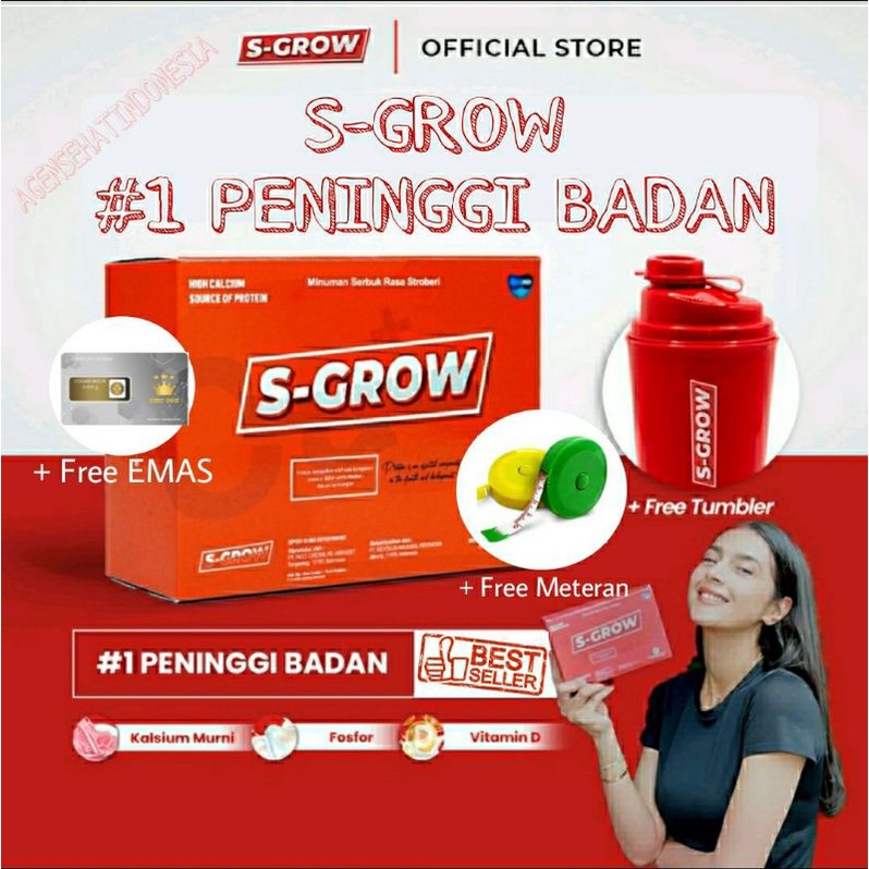 

S-GROW Susu Peninggi Badan Terbaik Free Hadiah Sgrow Suplemen Tinggi Kalsium Original