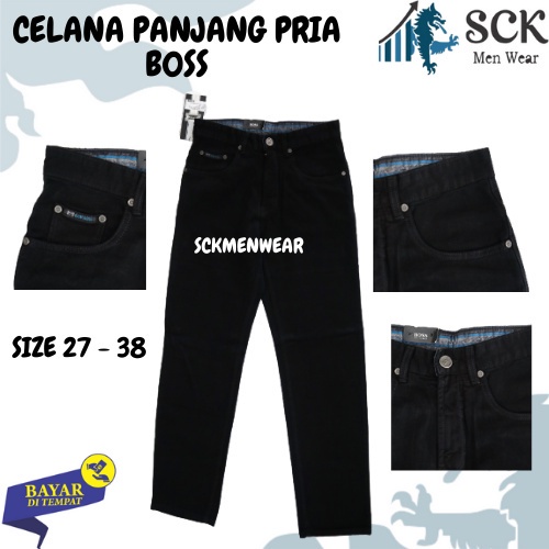SCK - Celana Panjang Pria BOSS Jeans ukuran 29-38 / Celana Kerja Pria Basic Formal - sckmenwear GROSIR
