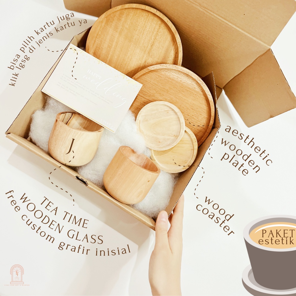 Wood Series A | Set Alat Makan Kayu | Wooden Set Gift Box | Kado Ultah | Kado Pernikahan | Kado Untu