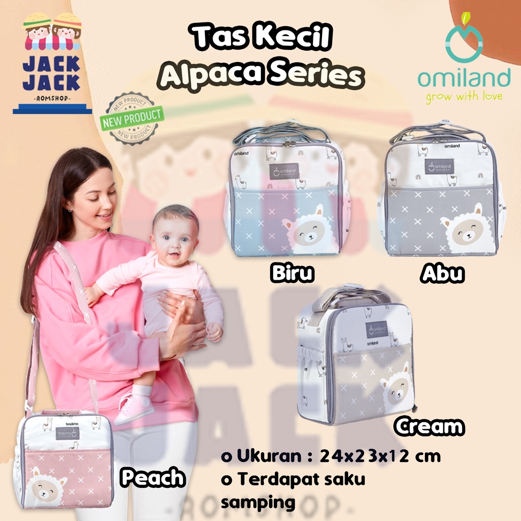 Omiland Tas Bayi Kecil Alpaca Panda Series | Omiland Tas Perlengkapan Bayi Kecil Alpaca Series | Omiland Diapers Bag Alpaca Series