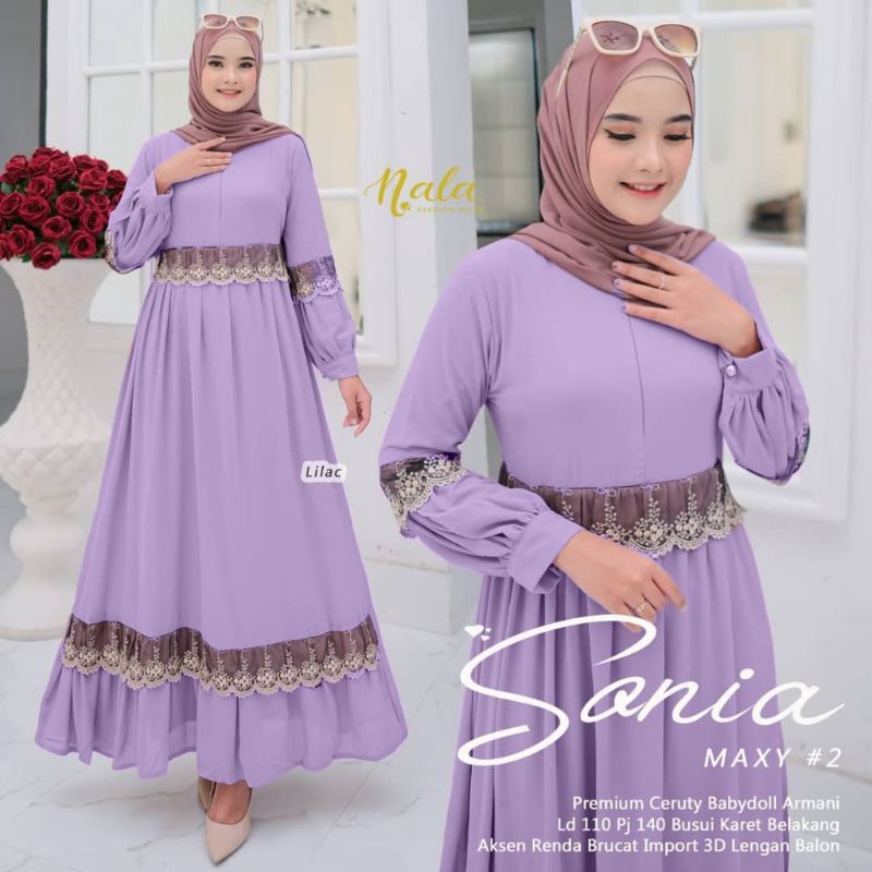 [Fashion Muslim] Gamis KIMIKO LACE | SONIA dress ceruty babydoll mix renda terlaris