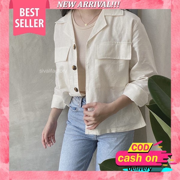 Baju Blouse Blus Kemeja Basic Polos Casual Ruffle Outfit Natal Christmas Tartan Flanel Formal Kerja 