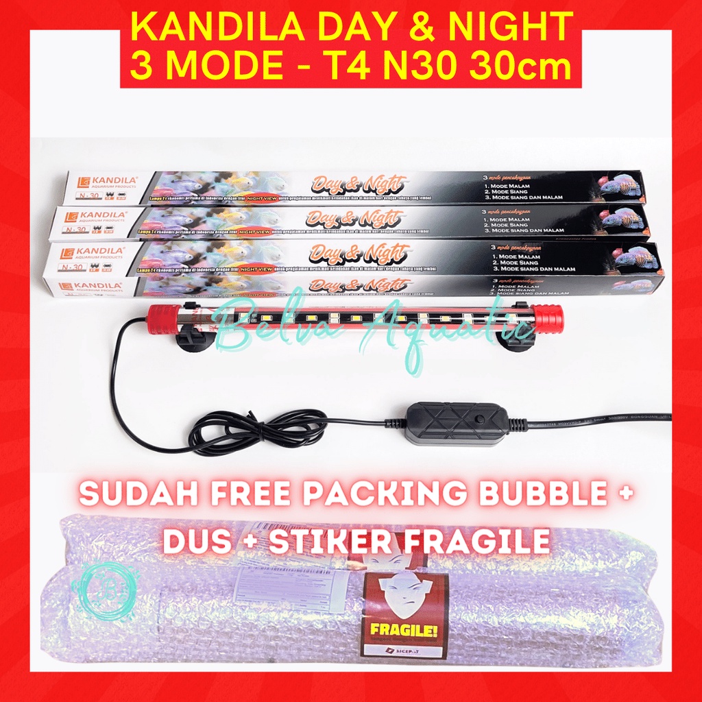 LED Celup T4 Ekonomis Kandila Day And Night View N-30 30cm 3 Mode Putih Kuning Biru Lampu Aquarium Kolam Ikan Louhan Koi Arwana Koki Discus Channa Arowana Lohan Chana White Yellow Blue KD N30