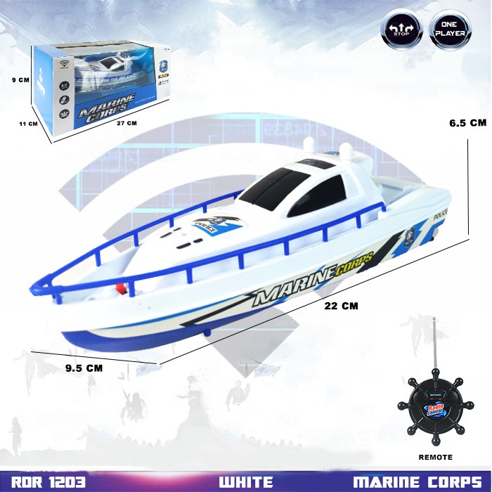 RDR1203 Putih RC Perahu Kapal Laut Pesiar Speed Boat Mainan Anak Mobil Remote Control Radio Control 
