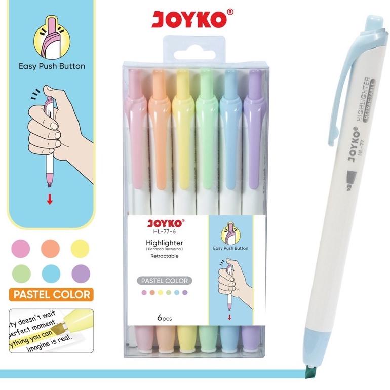 

O28 Penanda Berwarna Highlighter Joyko HL-77-6 Warna Pastel Color TERBAIK ぷ