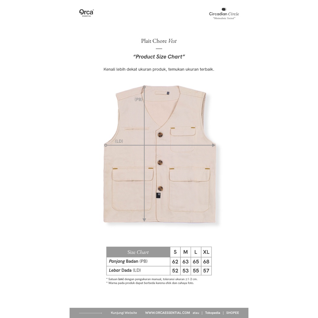 ORCA - Plait Chore Vest, Tan Oat