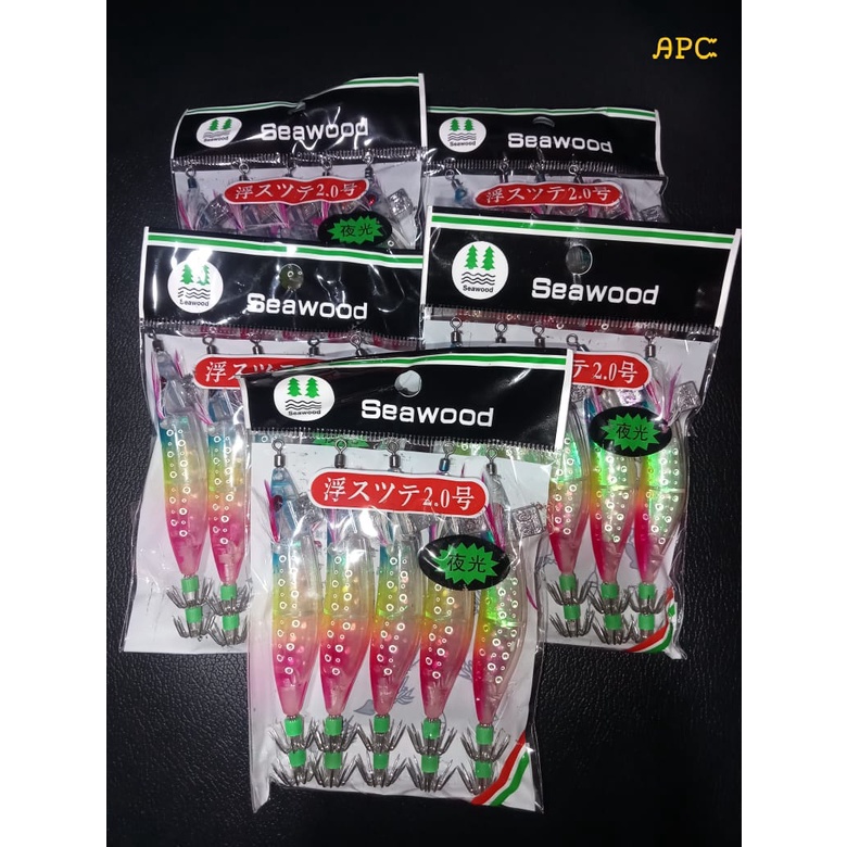 Umpan Pancing Cumi Premium Hook Udang Tricolour - Premium Squid Jig
