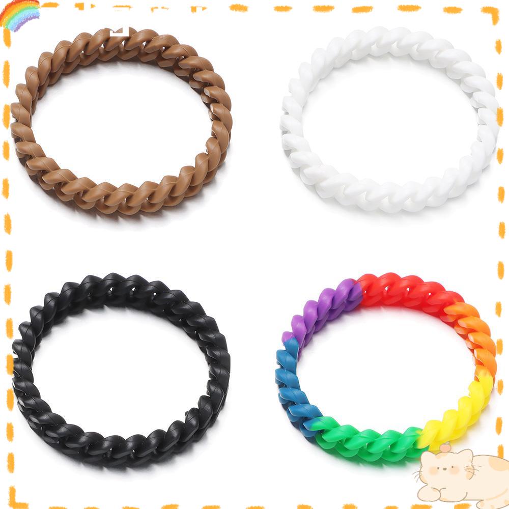 Solighter Gelang Silikon Manset Aksesoris Perhiasan Silica Gel Charm Band