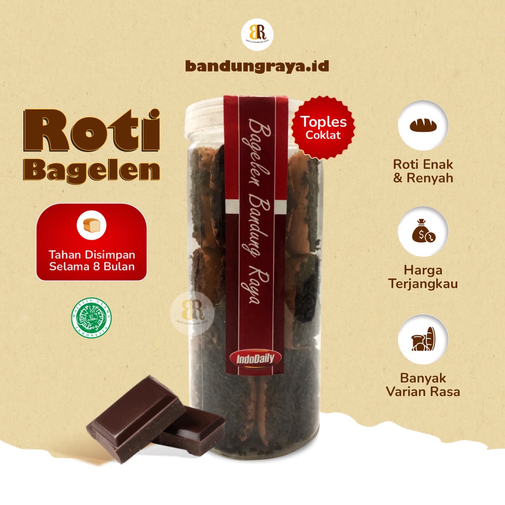 

Roti Bagelen Toples Rasa Coklat Cokelat Meses Kue Kering Makanan Ringan Camilan Cemilan Snack Bandung Raya