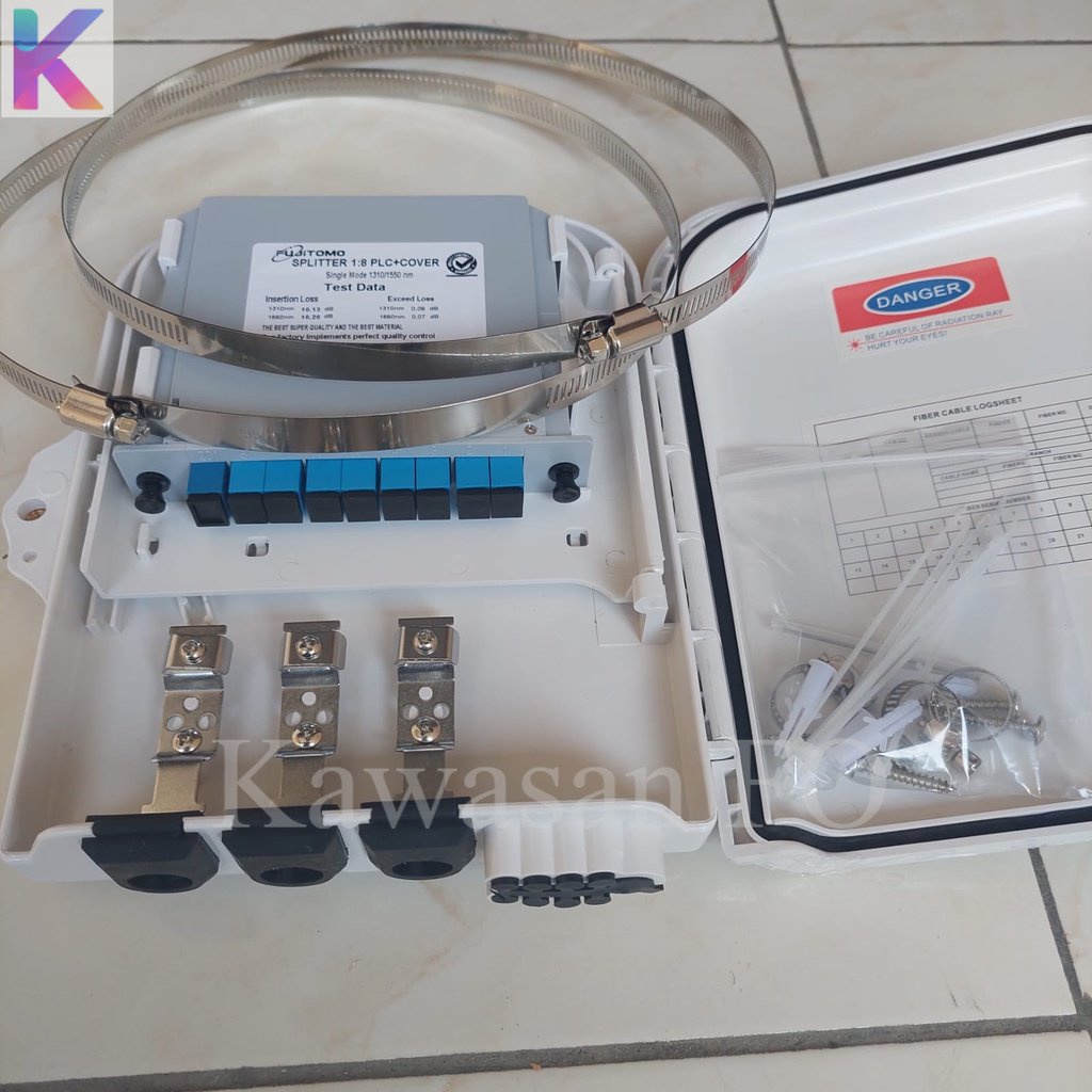 Odp 8 Core Lengkap Splitter Box 1:8 SC UPC /Odp 8C Lengkap Spliter 1:8 Box UPC FTTH