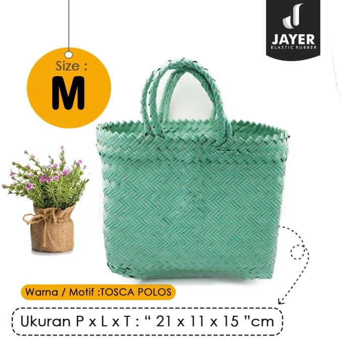 Tas Anyam Plastik Pvc Model Polos / Tas anyam Berkat / Tas Hampers