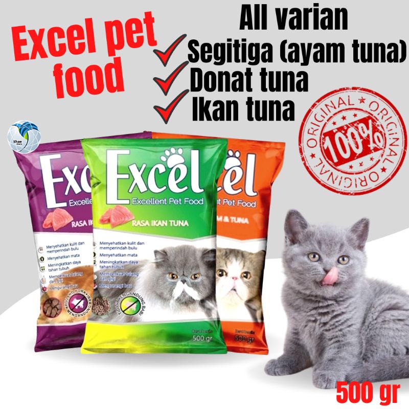 Excel Makanan Kucing Kitten Excellent Pet Food freshpack 500gram Tempat Makan Kucing Shaestore15