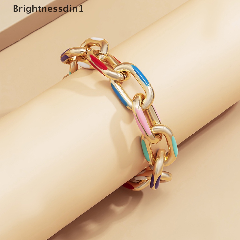 [Brightnessdin1] Fashion Sexy Rantai Chokers Besar Multicolor Kuba Rantai Liontin Kalung Menawan Wanita Perhiasan Butik