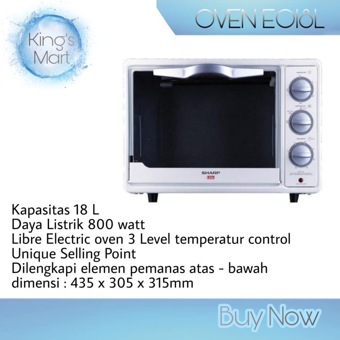 Terlaris Sharp Oven Listrik Eo18L/Oven Listrik Sharp Low Watt Bergaransi Resmi