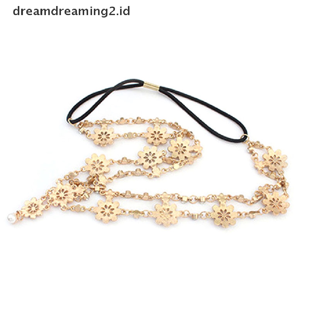 (dream) Womens Fashion Mutiara Berlian Imitasi Kepala Rantai Perhiasan Headband Head Piece Hair Band.