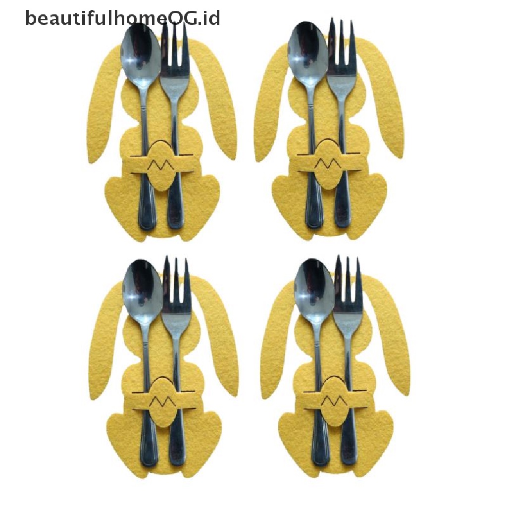 // Beautifulhomeog.id// 4pcs/set Tas Peralatan Makan Paskah Bermanfaat Tas Sendok Garpu Decor Tableware Holder Bags **