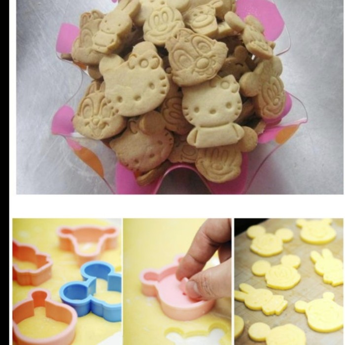 Set 2 pcs Cetakan Cookies Mould Biskuit Bento Roti Lucu Anak Karakter