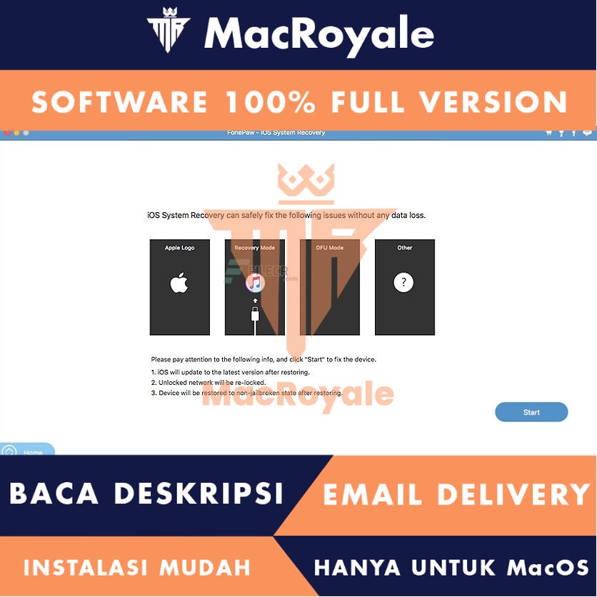 [MacOS] FonePaw iOS System Recovery Full Version Lifetime Full Garansi