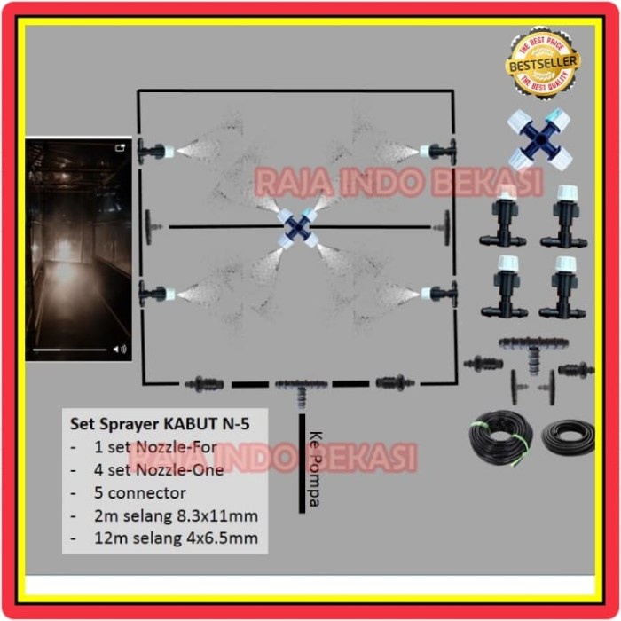 Sprinkler N5 - Paket Nozzle Kabut Sprayer Pengkabutan Fogger Bilik Disinfectant