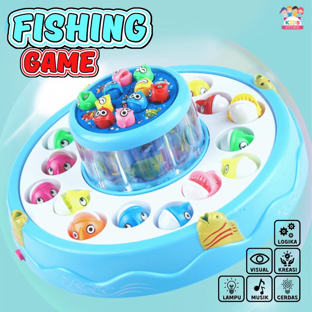 Fishing Game Magnet | Mainan Anak Cowok 3/4/5/6 Tahun | Mainan Memancing Ikan Magnet | Fishing