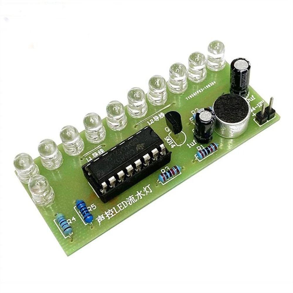 Agustinina Lampu Air LED Kontrol Cahaya Modul Lampu Produksi Elektronik Lampu Indikator Mengalir Lampu Air DIY CD4017 Lentera