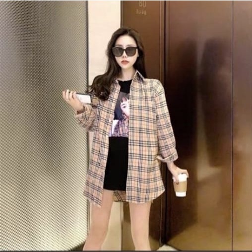 ZEC OOTD Wanita Kemeja SINKA / Kemeja Burbela / Kemeja Tangan Panjang Motif Kotak-Kotak