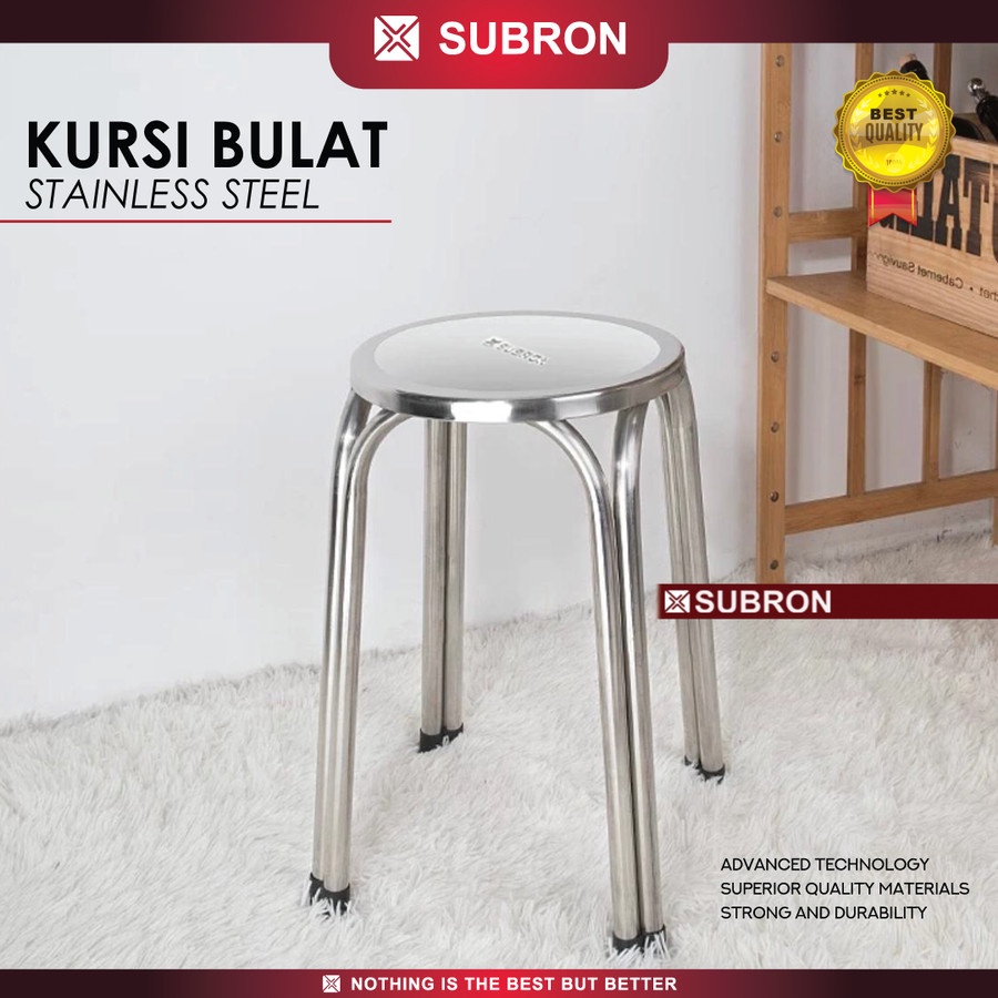 Kursi Baso Bulat Stainless Steel Tebal - Subron